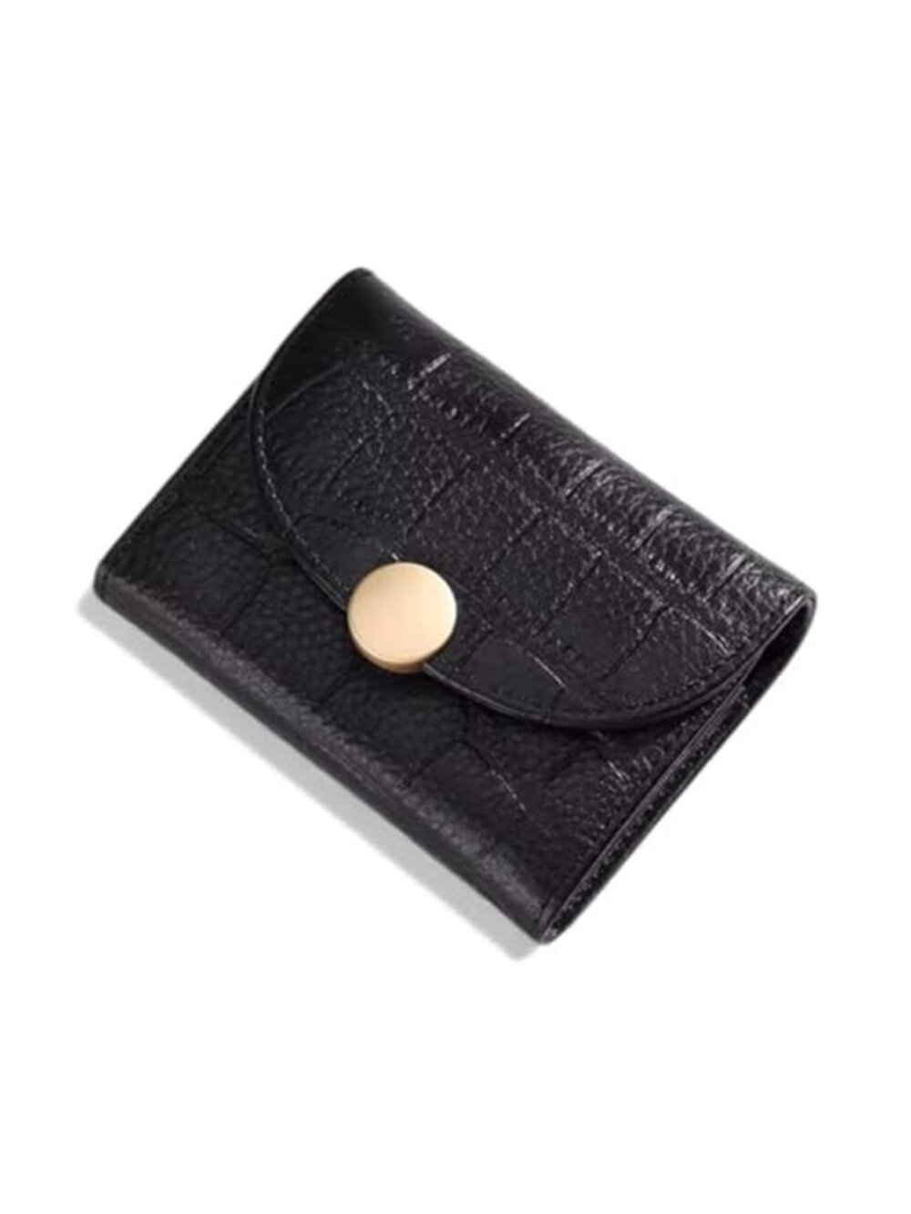 Women’s Genuine Leather Short Wallet Compact Card Holder with RFID Blocking